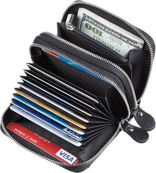 Leather Credit Card Holder with Zipper, Wallet for Women American Leather Goods