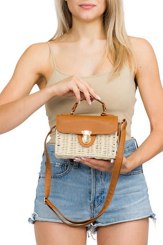 Wicker Basket Messenger Bag Cap Zone