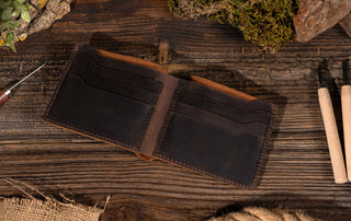 Leather Wallet,  Bifold Wallet, Handmade Wallet for Men American Leather Goods