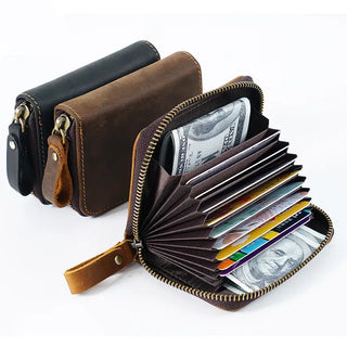 Credit Card Holder for Men Women, Geniune Leather Wallet American Leather Goods