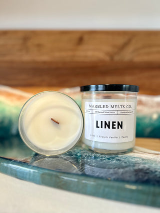 Linen Candle | Marbled Melts Co. Marbled Melts Co.