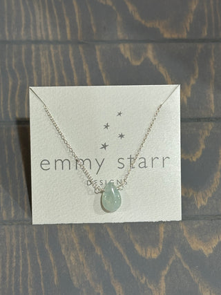 Aquamarine Tear Drop Necklace - Jewelry by emmy starr Piper and Dune