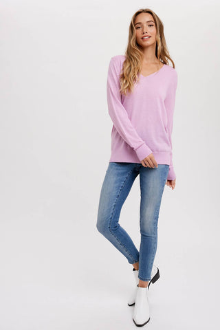 CLASSIC ESSENTIAL V-NECK PULLOVER: OATMEAL / L Bluivy