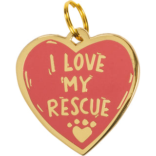 Collar Charm - I Love My Rescue Primitives by Kathy