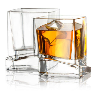 Carre Whiskey Old Fashioned Glasses - Shatter Resistant Glass Joy Jolt