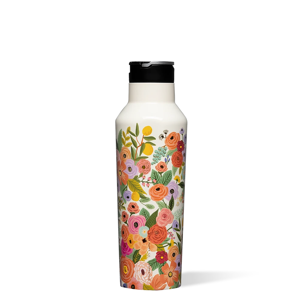 Corkcicle | Rifle Paper Co. Stemless Flute | 7oz | Garden Party Cream