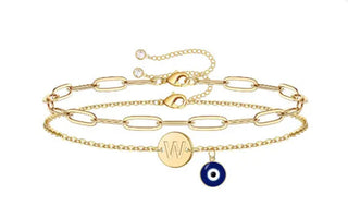 Evil Eye Initial Bracelet Set Piper and Dune