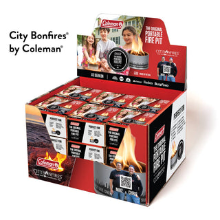 24 Pack City Bonfires® by Coleman® | FREE Counter Display City Bonfires - Portable Fire Pits