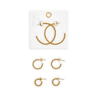 Gold Plated Hoop Earrings | 3 Sizes Two's Company