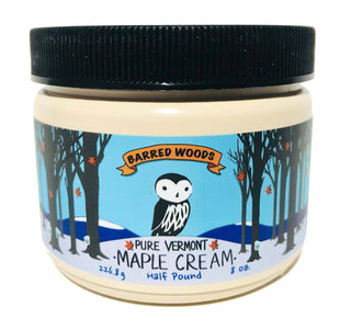 Pure Vermont Maple Cream - 8 oz Jar Barred Woods Maple