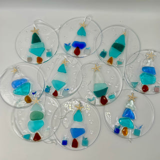 Artisan Made Resin and Sea Glass Christmas Tree Ornaments- 3 Styles! | Gypsy Waves Gypsy Waves