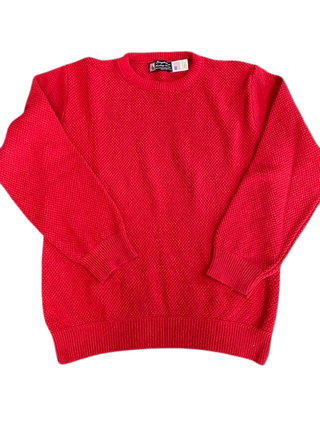 Red Seed Stitch Pullover | Binghamton Knitting Company Binghamton Knitting Co