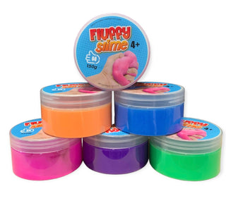 Fluffy Slime - 6 Bright Neon Colors - Display Handee Products