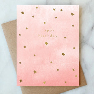 Soft Blush Stars Birthday Greeting Card Abigail Jayne Design