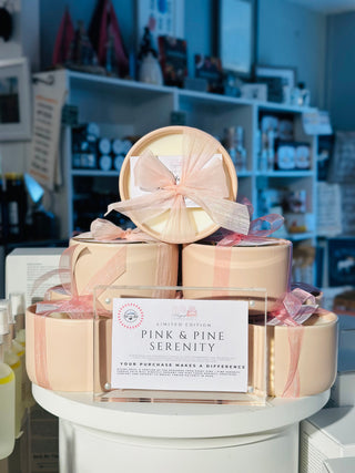 Limited Edition: Pink + Pine Serenity 3-Wick Soy Candle | The Pink Chair Project 83 Main Candle Company