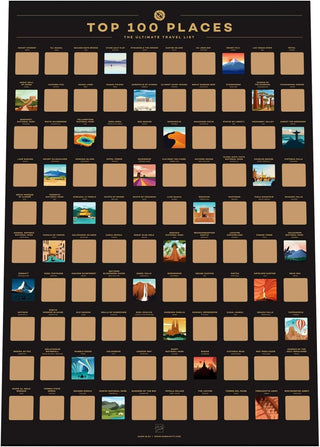 100 Places Scratch Off Poster - FINAL SALE Piper and Dune