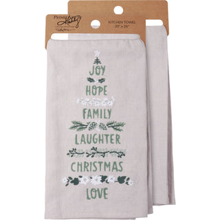 Family Laughter Christmas Kitchen Towel Primitives by Kathy