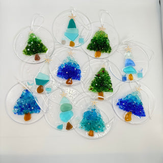 Artisan Made Resin and Sea Glass Christmas Tree Ornaments- 3 Styles! | Gypsy Waves Gypsy Waves