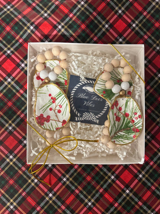 Blue Door Vibes - Decoupage Art Napkin Holders - Cranberries and Holly Blue Door Vibes