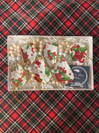 Blue Door Vibes - Decoupage Art Napkin Holders - Cranberries and Holly Blue Door Vibes