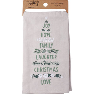 Family Laughter Christmas Kitchen Towel Primitives by Kathy