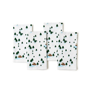 Winter Scenes Set of 4 Cloth Napkins C&F Home