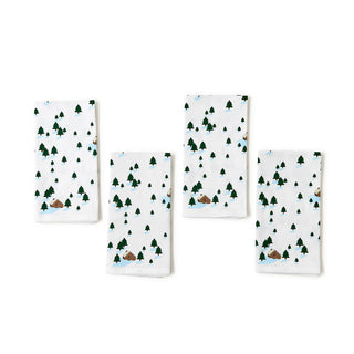 Winter Scenes Set of 4 Cloth Napkins C&F Home