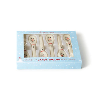 Snowman Set of 6 Edible Vanilla Candy Spoons in Gift Box Two's Company