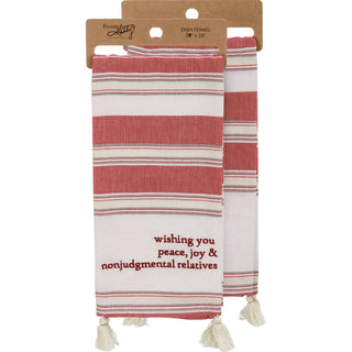 Wishing Nonjudgmental Relatives Kitchen Towel Primitives by Kathy