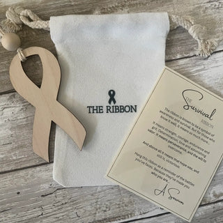 Ribbon 'Survivor' | Ornaments with Card and Keepsake Bag Michigan Proud Gifts