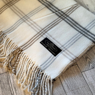 Unisex 100% Cashmere Scarves - Plaid Colors Seattle Silver