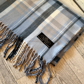 Unisex 100% Cashmere Scarves - Plaid Colors Seattle Silver