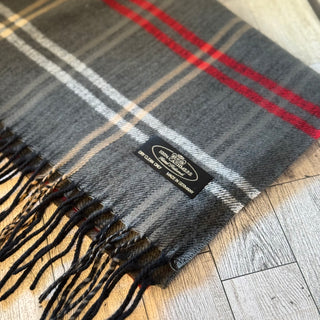 Unisex 100% Cashmere Scarves - Plaid Colors Seattle Silver