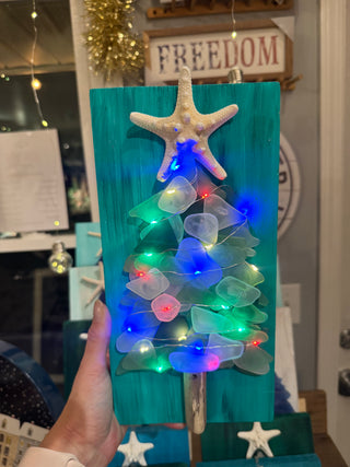 Lighted Sea Glass Trees - 2 sizes- Each One Is Uniquely Made! Gypsy Waves