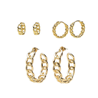Chain Link Hoop Earrings Two's Company
