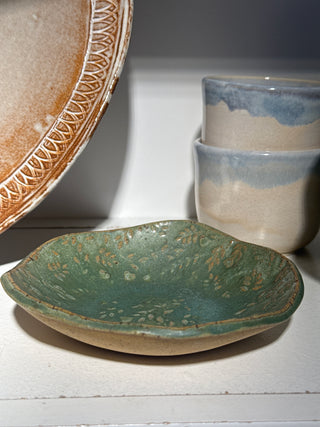 Green Floral Trinket Dish | Michelle Miller Pottery Michele Miller Pottery