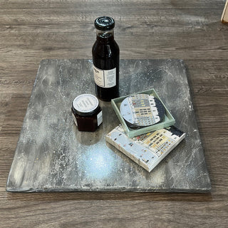 Artisan Made Tabletop Resin Square Lazy Susan Tray Let It Flo Studio
