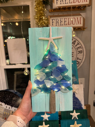 Lighted Sea Glass Trees - 2 sizes- Each One Is Uniquely Made! Gypsy Waves