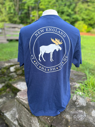 New England Moose Unisex Pocket Short Sleeve T-Shirt | Piper and Dune Exclusive Piper and Dune