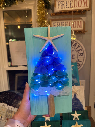 Lighted Sea Glass Trees - 2 sizes- Each One Is Uniquely Made! Gypsy Waves