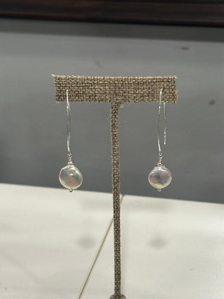 Fish Hook / Disk Pearl Earrings- Jewelry by Emmy Starr Emmy Starr