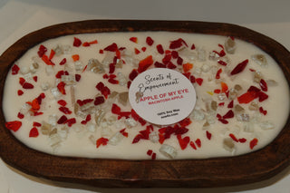 Embellished Soy Candles - Small 10" Canoe Dough Bowls Scents of Empowerment