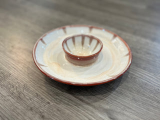 Small Red and White Chip & Dip Platter | Michele Miller Michele Miller Pottery