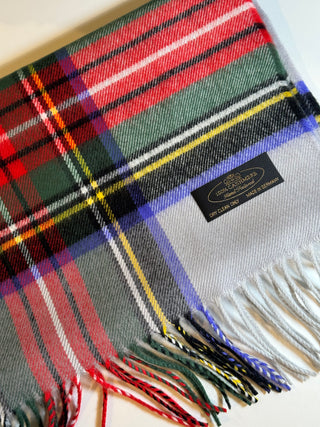 Unisex 100% Cashmere Scarves - Plaid Colors Seattle Silver