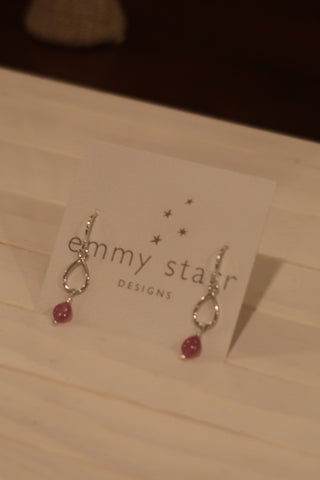 Pink Sapphire Tiny Drop Earrings- Jewelry by emmy starr Emmy Starr