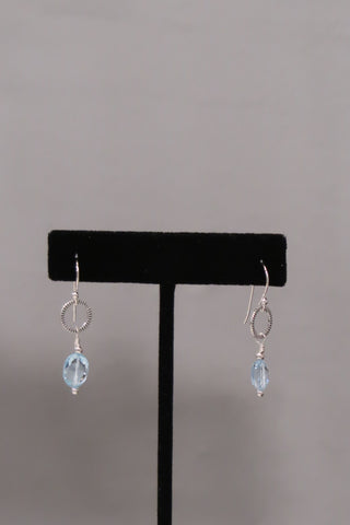 Pearl / Sky Blue Topaz Dangle Earrings -Jewelry by emmy starr Emmy Starr