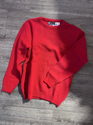 Red Seed Stitch Pullover | Binghamton Knitting Company Binghamton Knitting Co