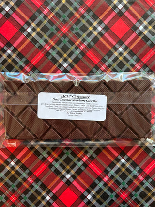 Dark Chocolate Strawberry Glow Bar | Melt Chocolatier Melt Chocolatier