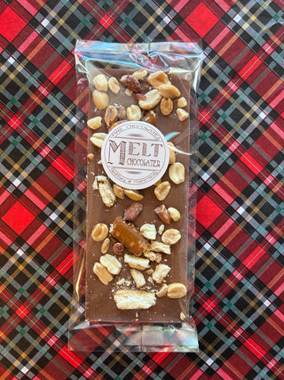 Milk Chocolate Peanut and Pretzal Bar | Melt Chocolatier Melt Chocolatier