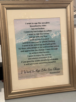 Sea Glass Poem in Frame Wall Signage | Woodland Hill Designs Woodland Hills Designs